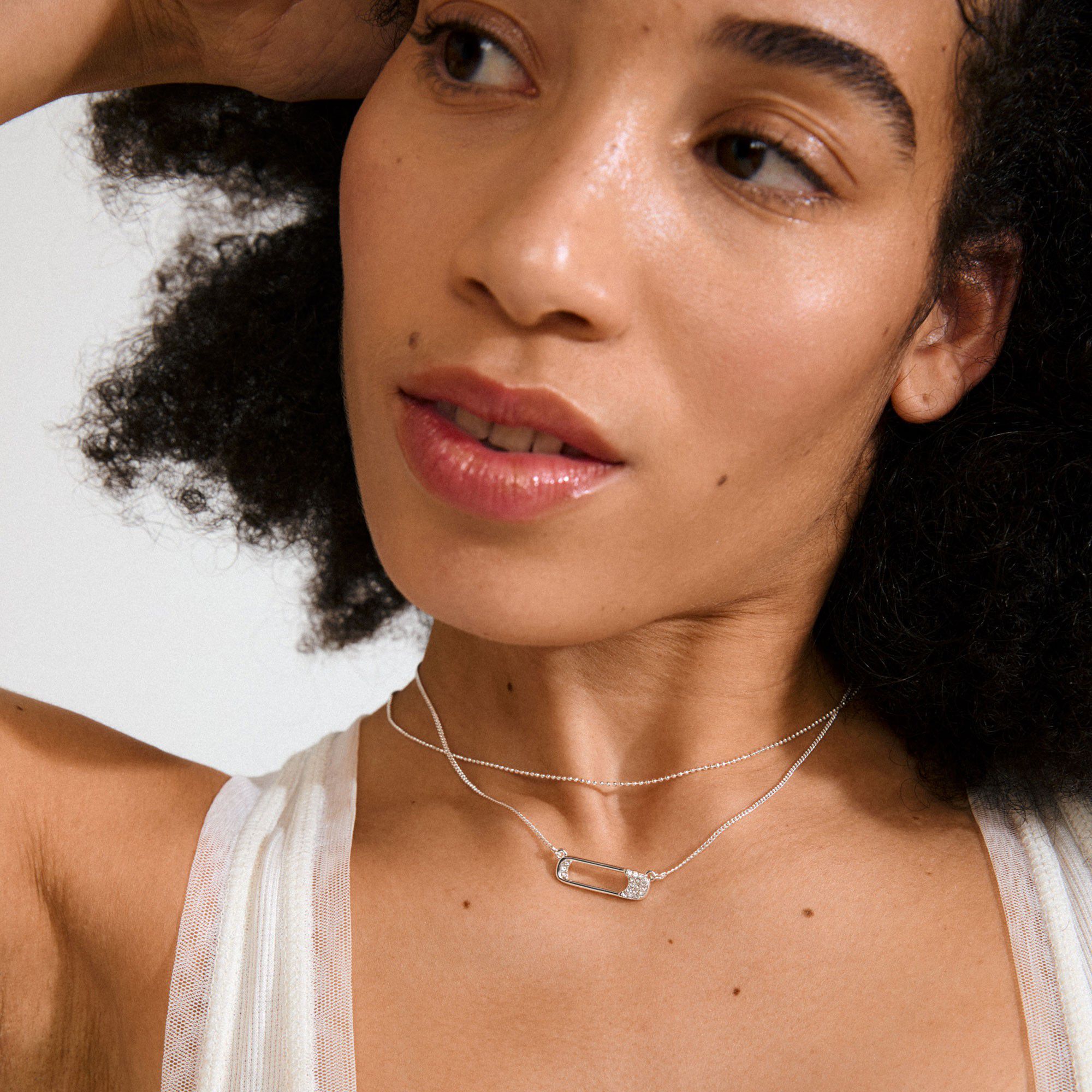 INSTANT necklace, 2-in-1 set, silver-plated