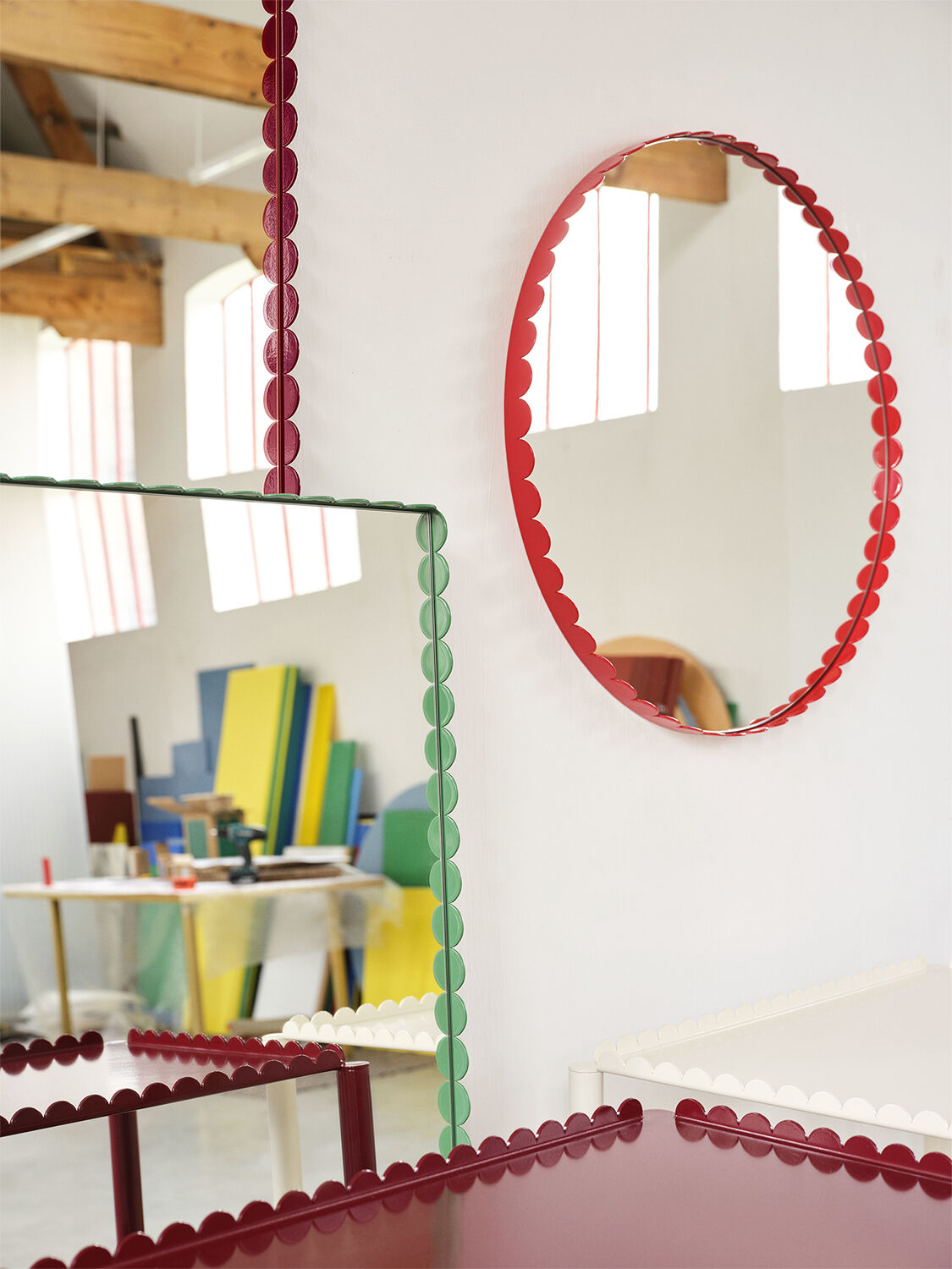 Arcs Mirror-Round-Red