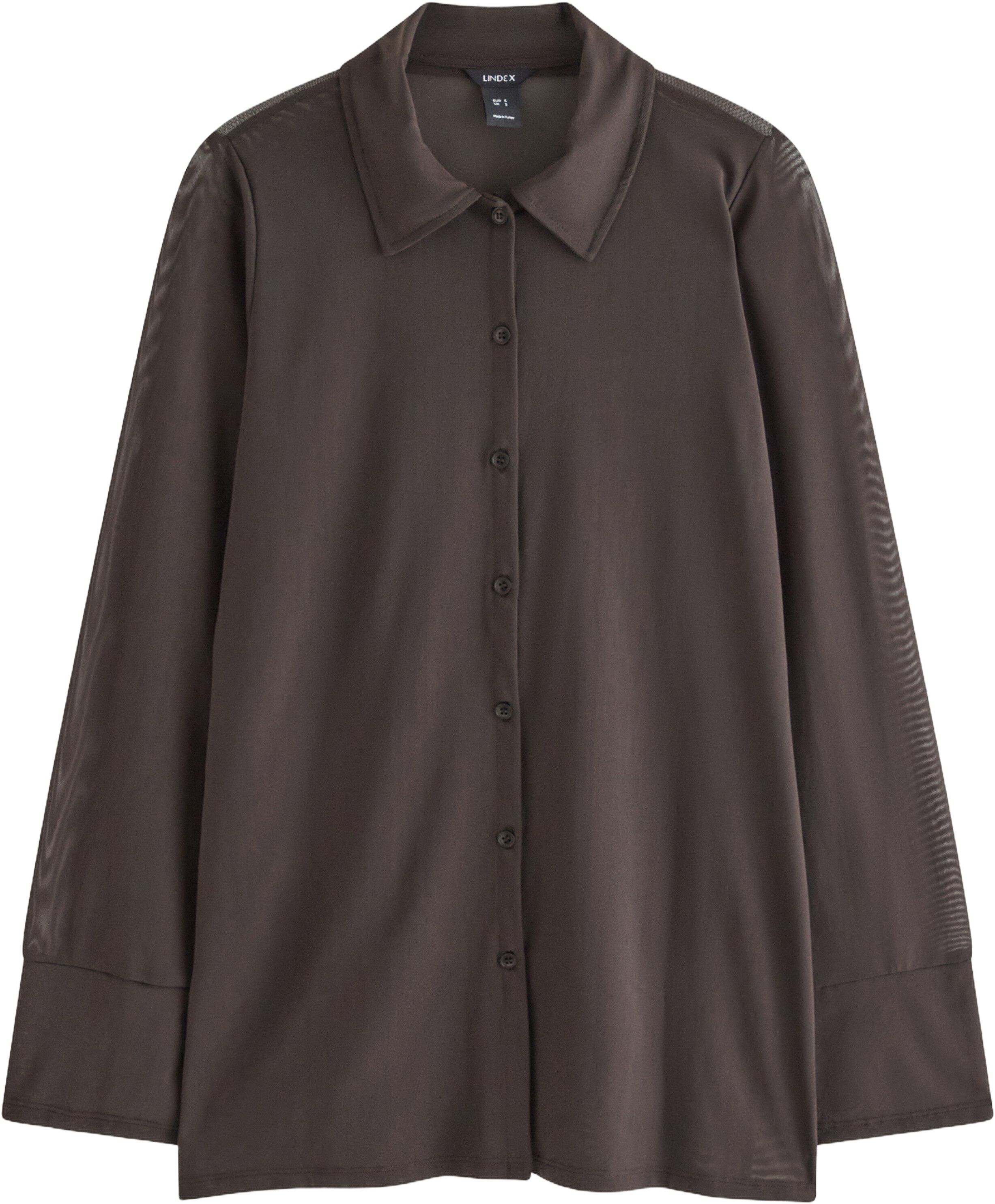 Long jersey shirt with collar and l