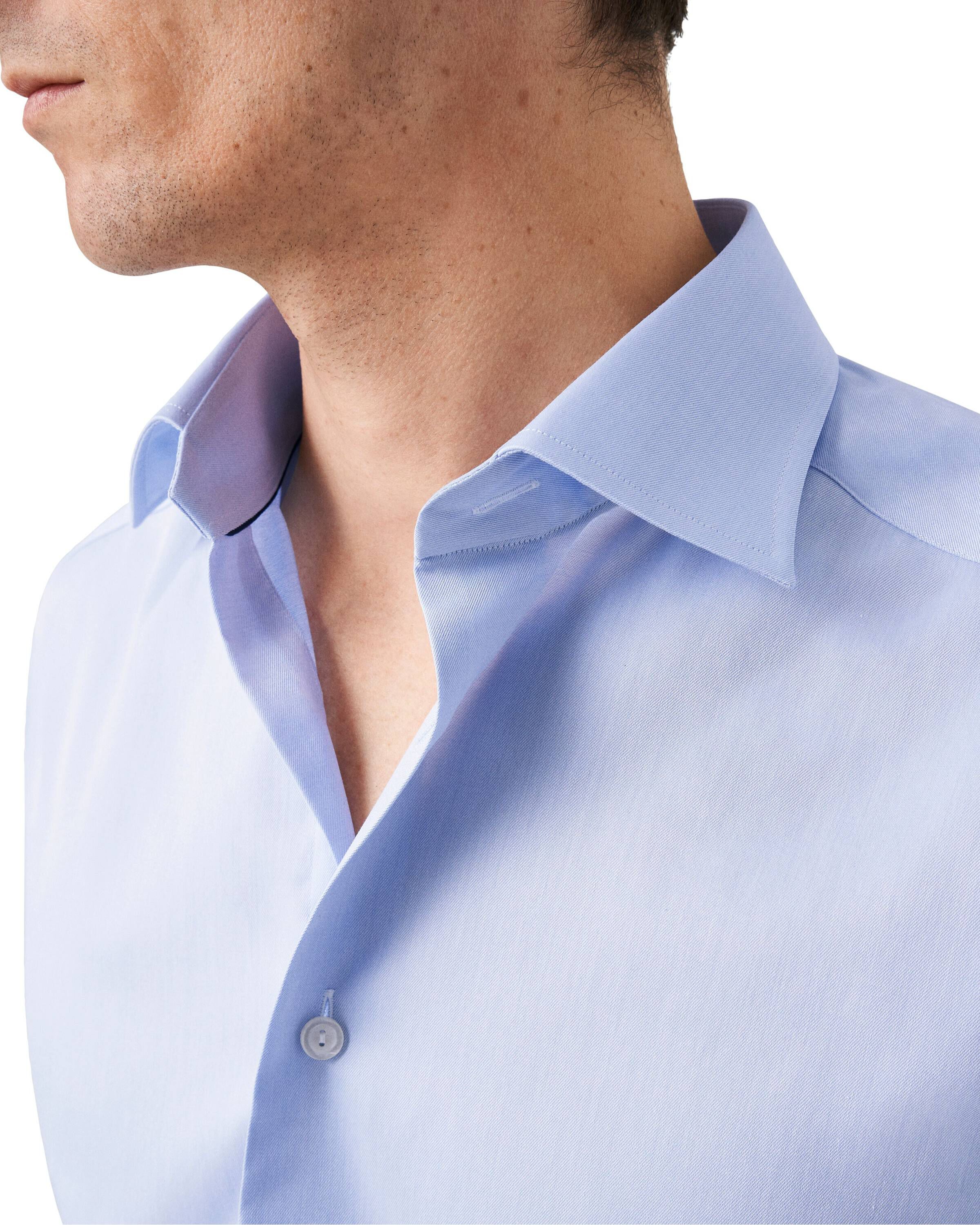 Light Blue Signature Twill Shirt French Cuffs - Contemporary Fit