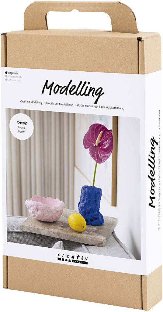 DIY Kit Modellering, Vase og sk&aring;l