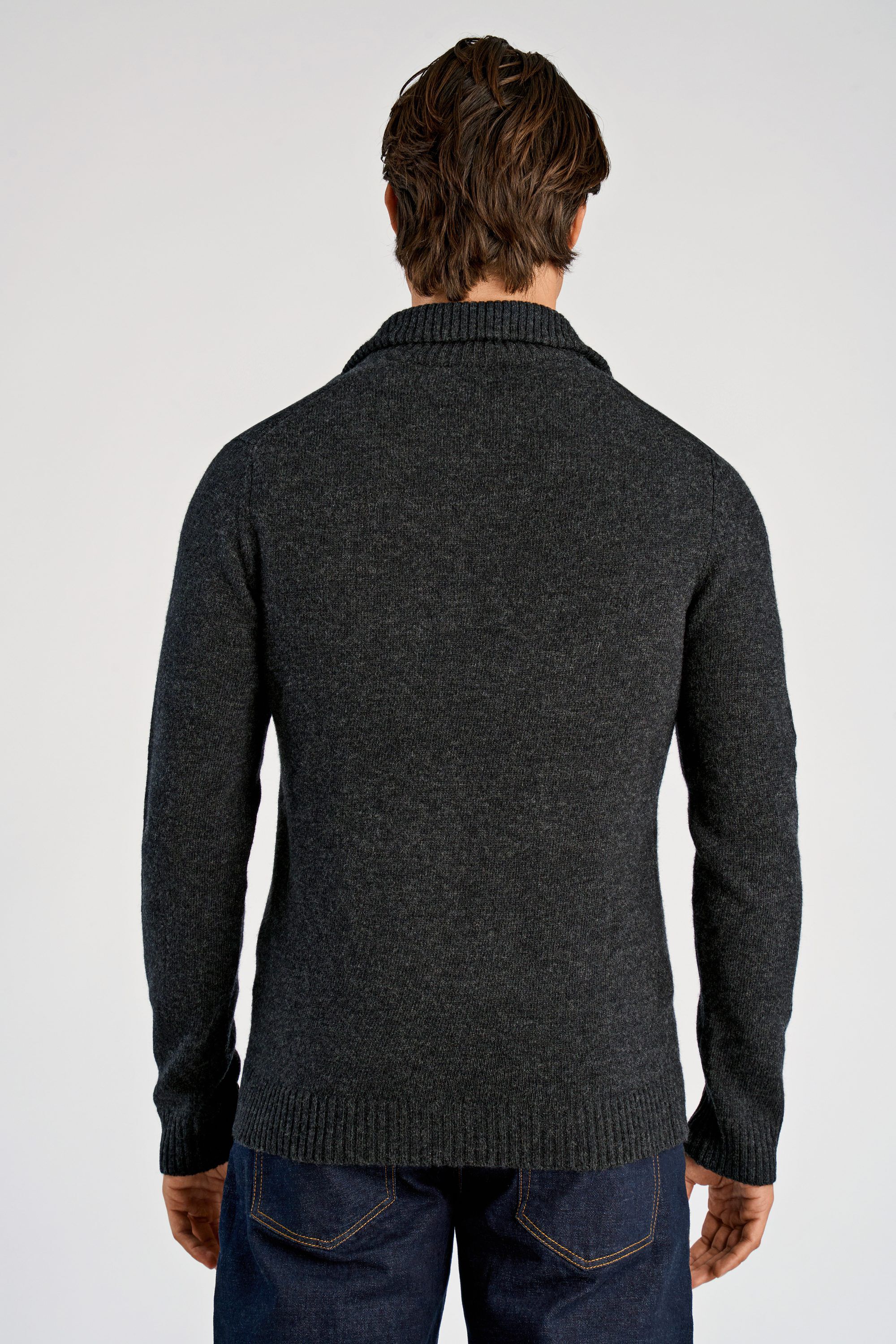 Lambswool half zip knit