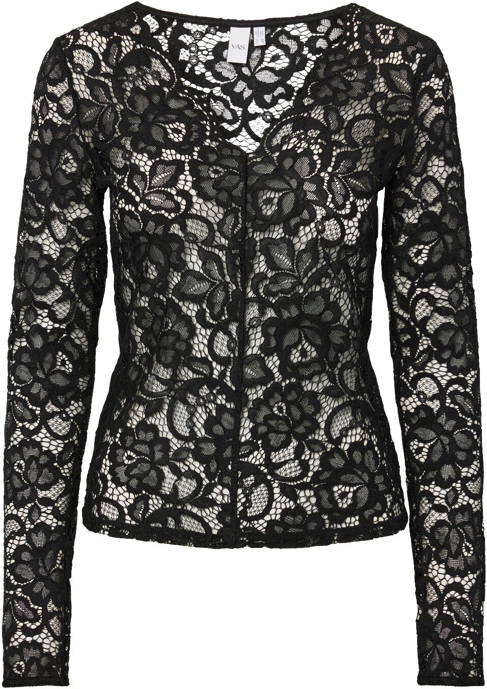 Yaslacey Ls V-Neck Lace Top S. Noos