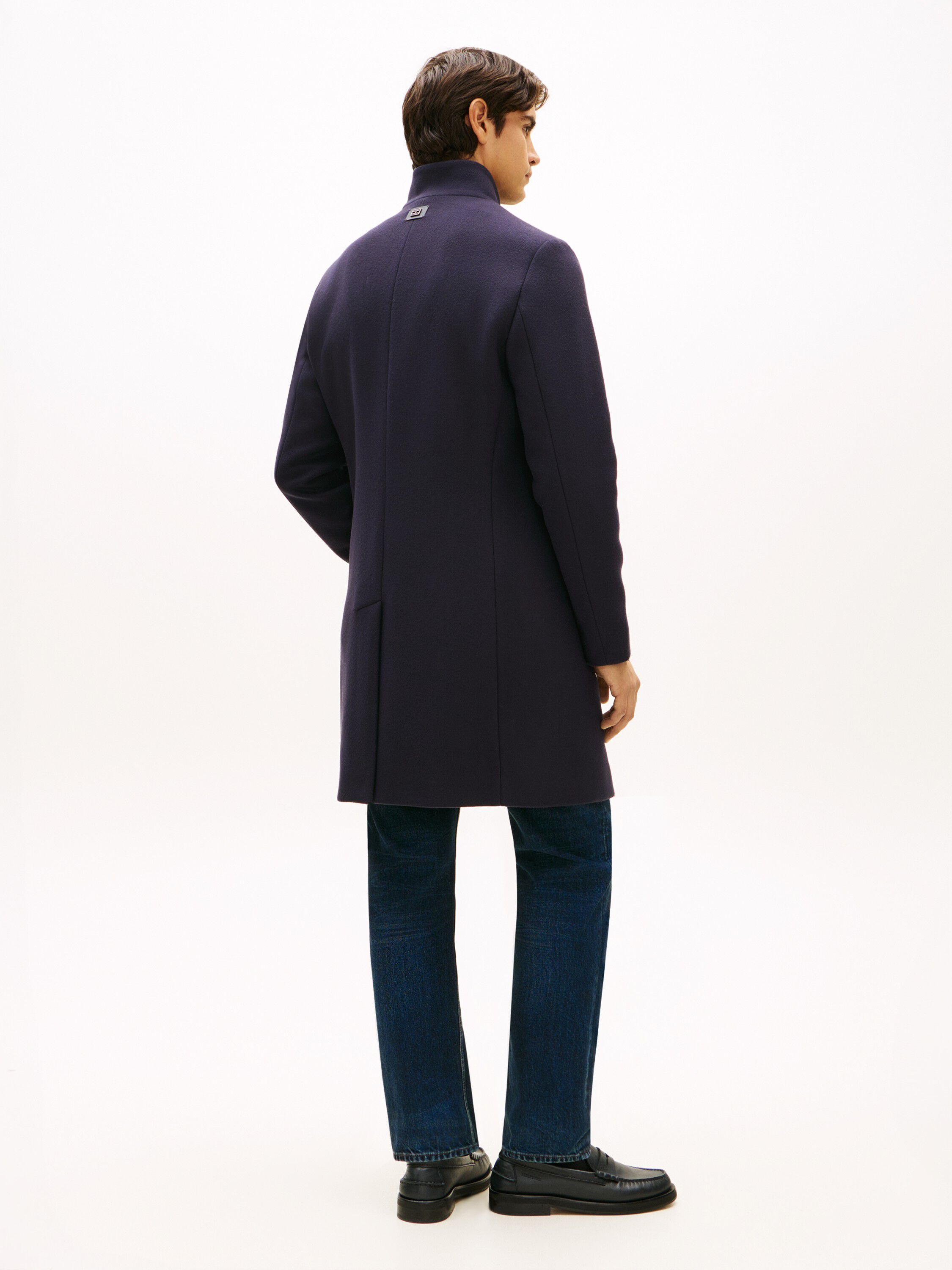 New York Label Wool Blend Coat