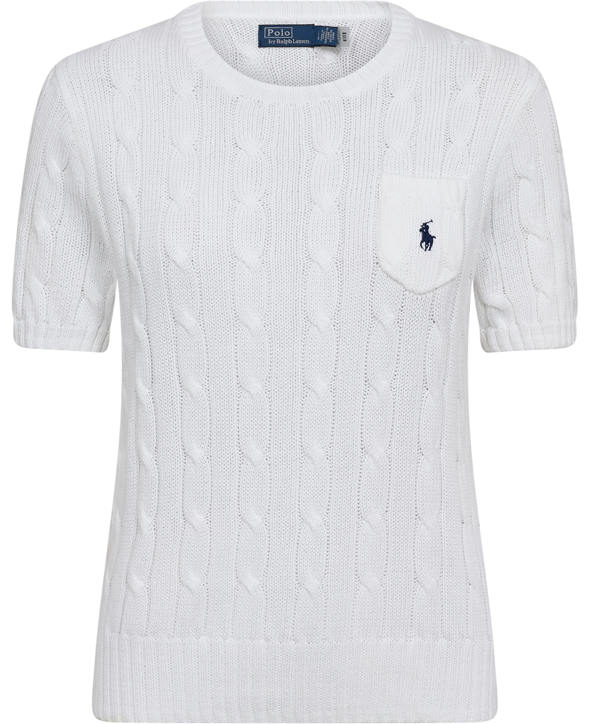 Cable-Knit Cotton Short-Sleeve Sweater