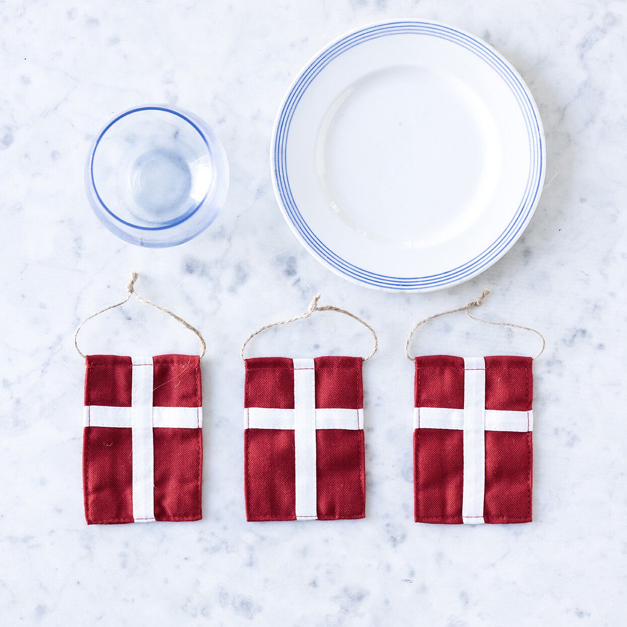 3 stk. Store pynteflag