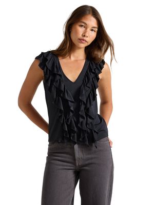 �rml&ouml;s topp i mjuk trik&aring; med vol