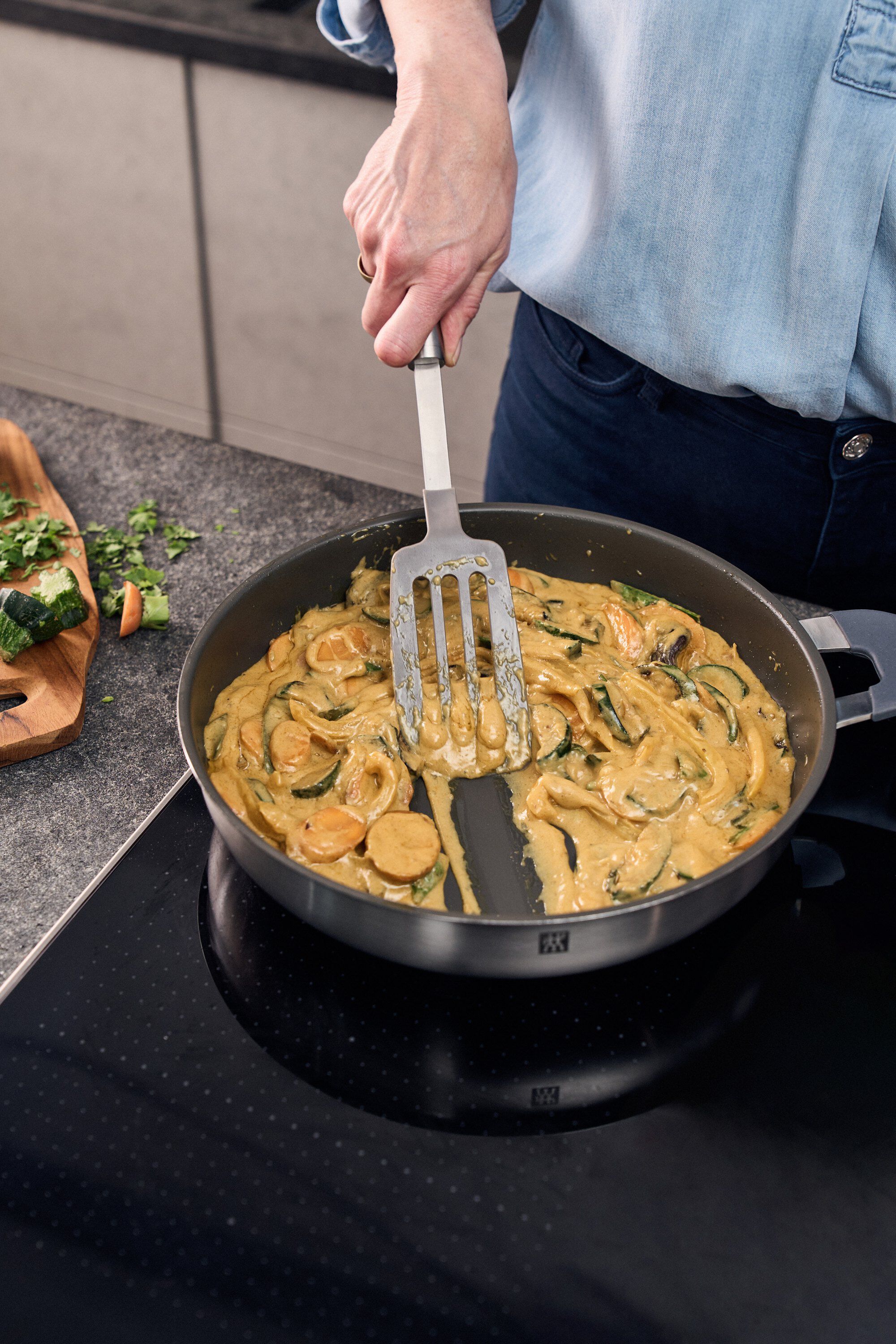 Simplify Stegepande, 28 cm, 18/10 rustfrit st&aring;l, Keramisk be