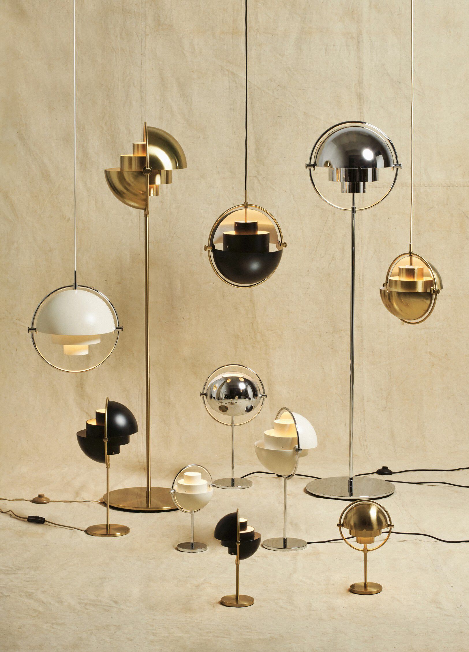 Multi-Lite Pendant - Small (Base: Brass, Shade: Shiny Brass)