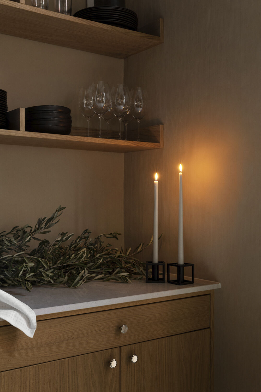 Kubus 1, Candle Holder, Black