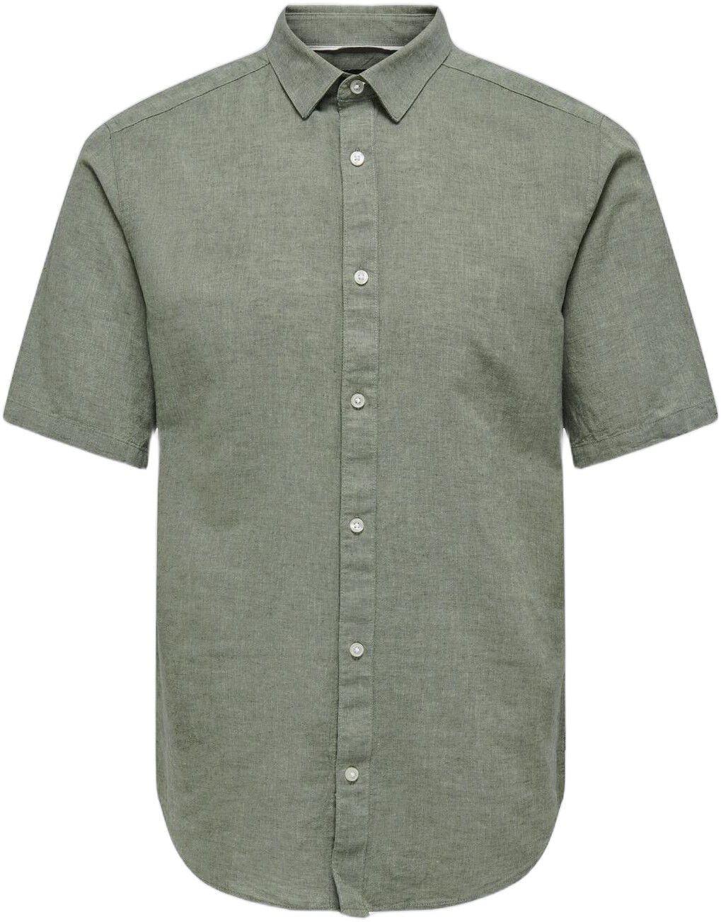 ONSCAIDEN LIFE SS SOLID LINEN SHIRT