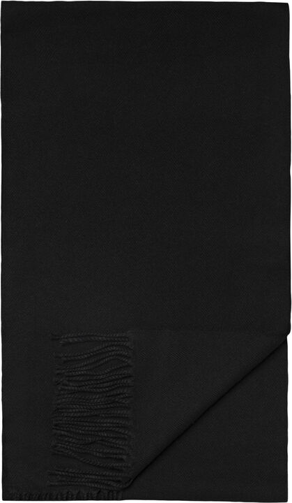 Black Herringbone Merino Wool Scarf