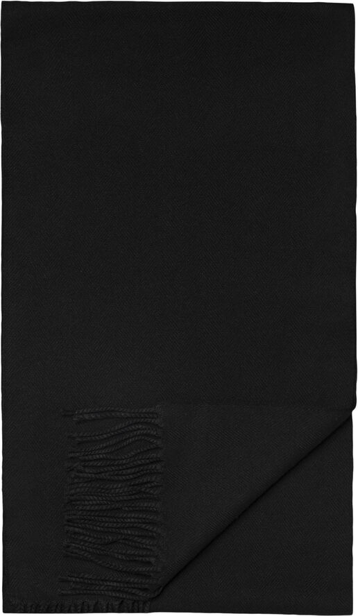 Black Herringbone Merino Wool Scarf