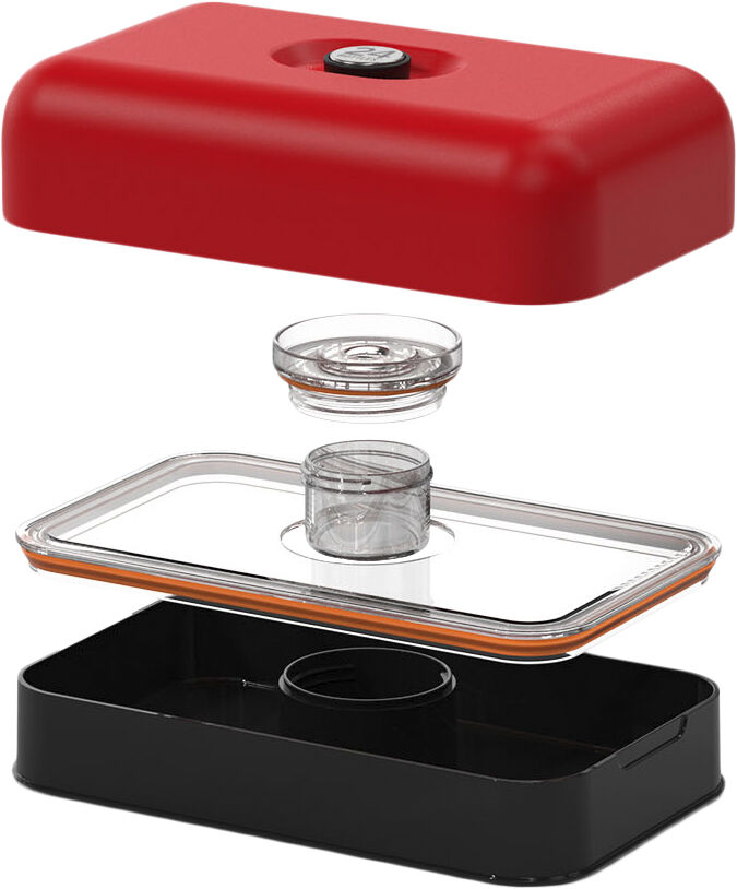 Lunchbox - Stone Finish - Hot Red