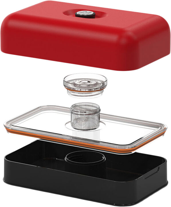 Lunchbox - Stone Finish - Hot Red