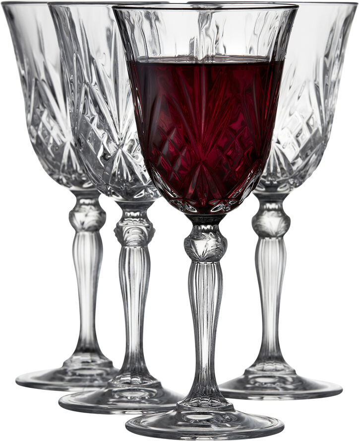 Lyngby Glas Krystal Melodia Rødvinsglass 27 cl 4 stk. Klar