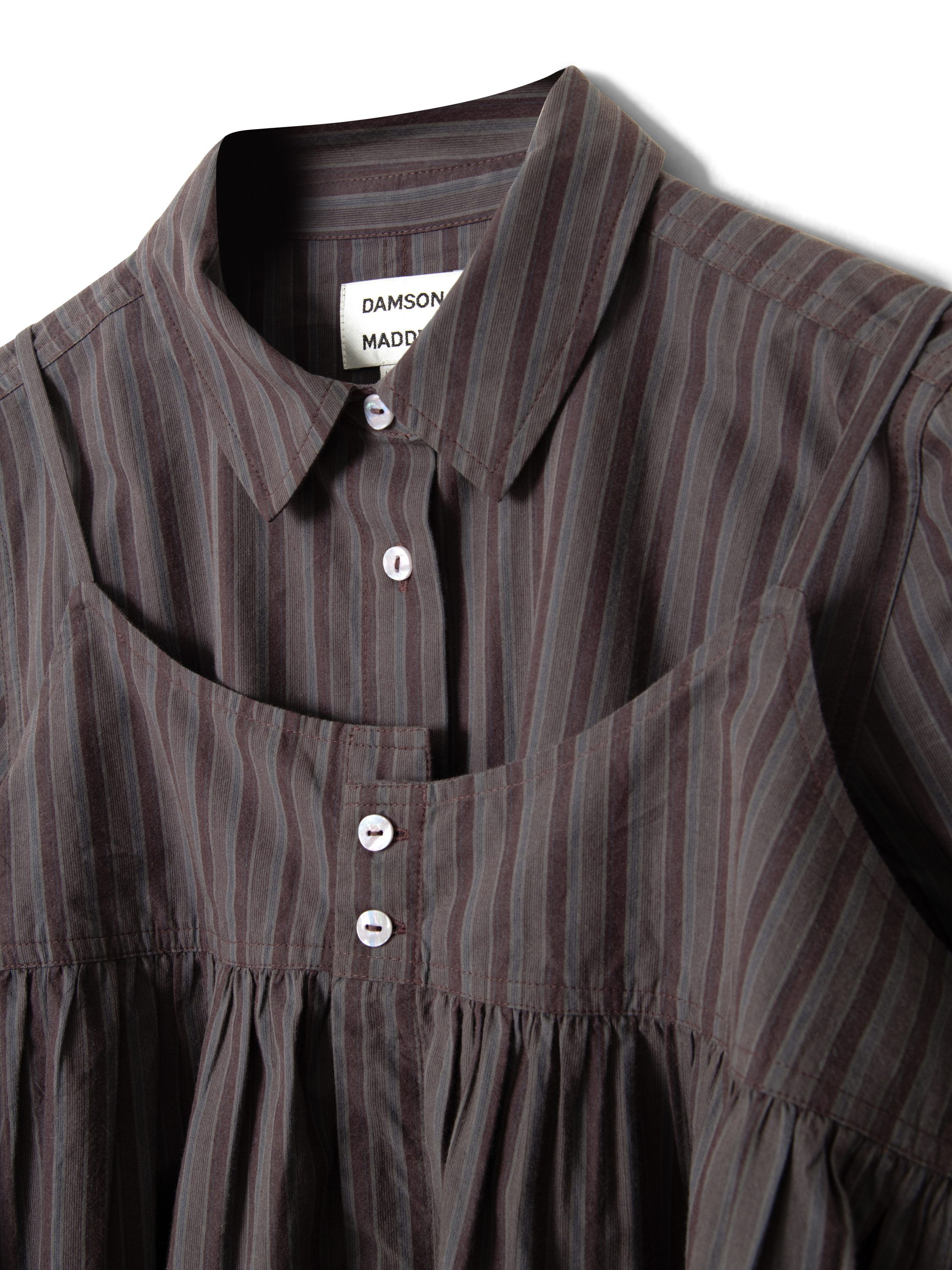 INDIE DOUBLE LAYER SHIRT WITH CAMI - MERLOT STRIPE