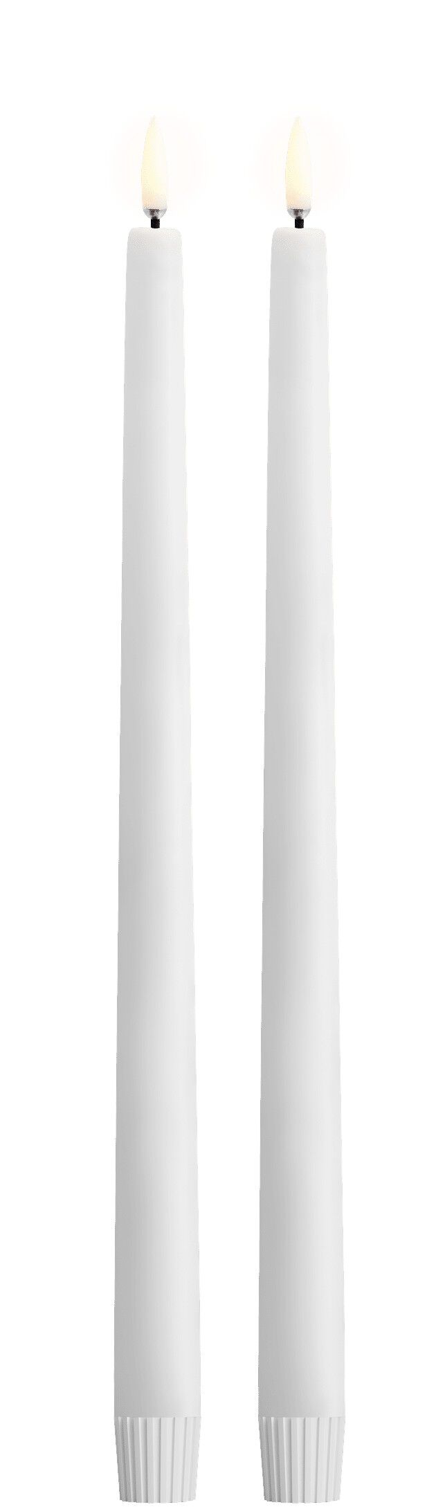 LED taper candle, Nordic white, Smooth, 2-pack, 2,3x32 cm