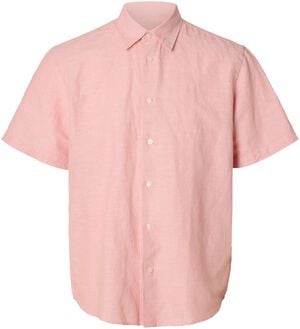 SLHREGCLAY LINENBLEND SS SHIRT CLA