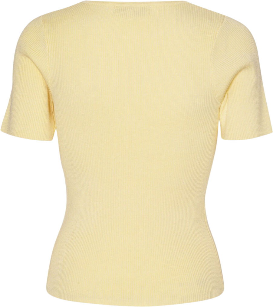 Rib knit short sleeve top