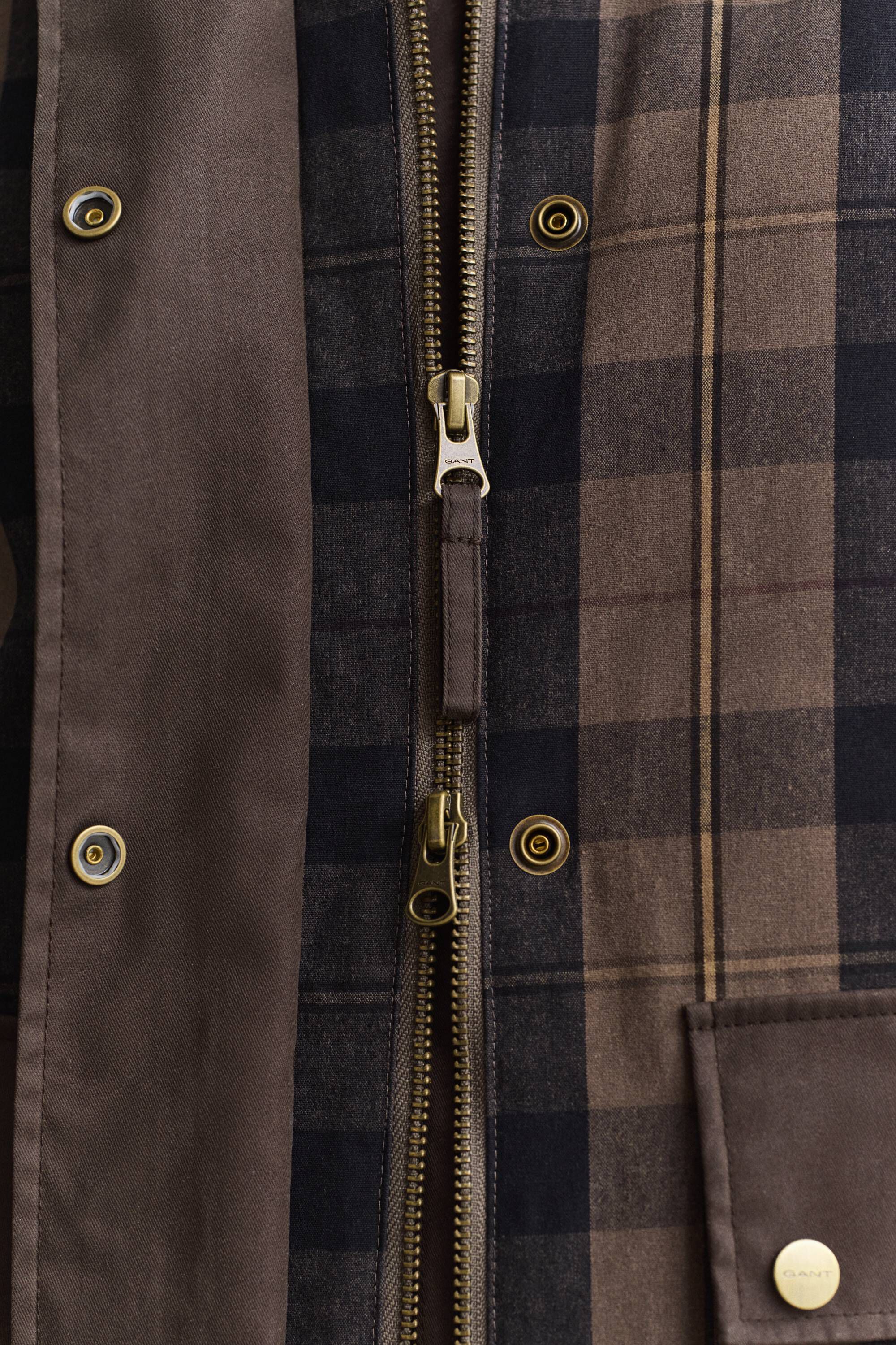 CHECKED WAXED JACKET