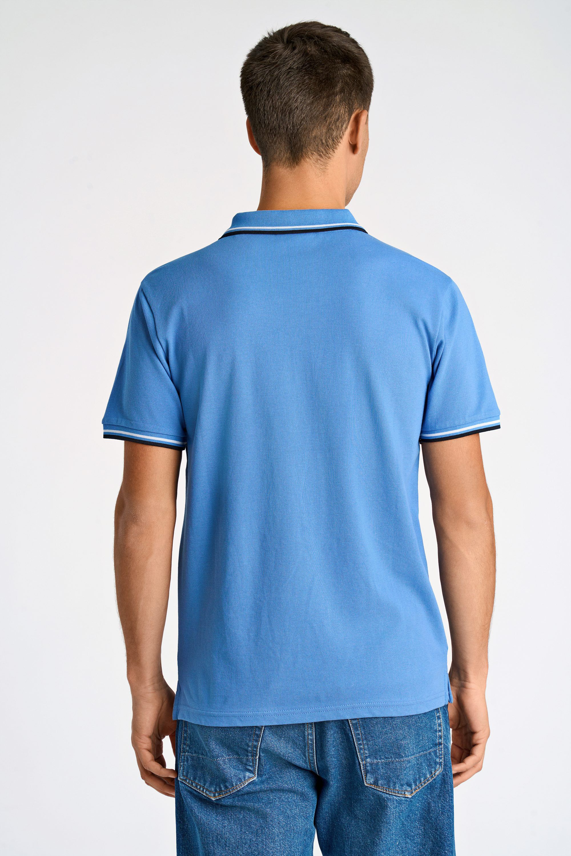 Polo shirt w. contrast piping