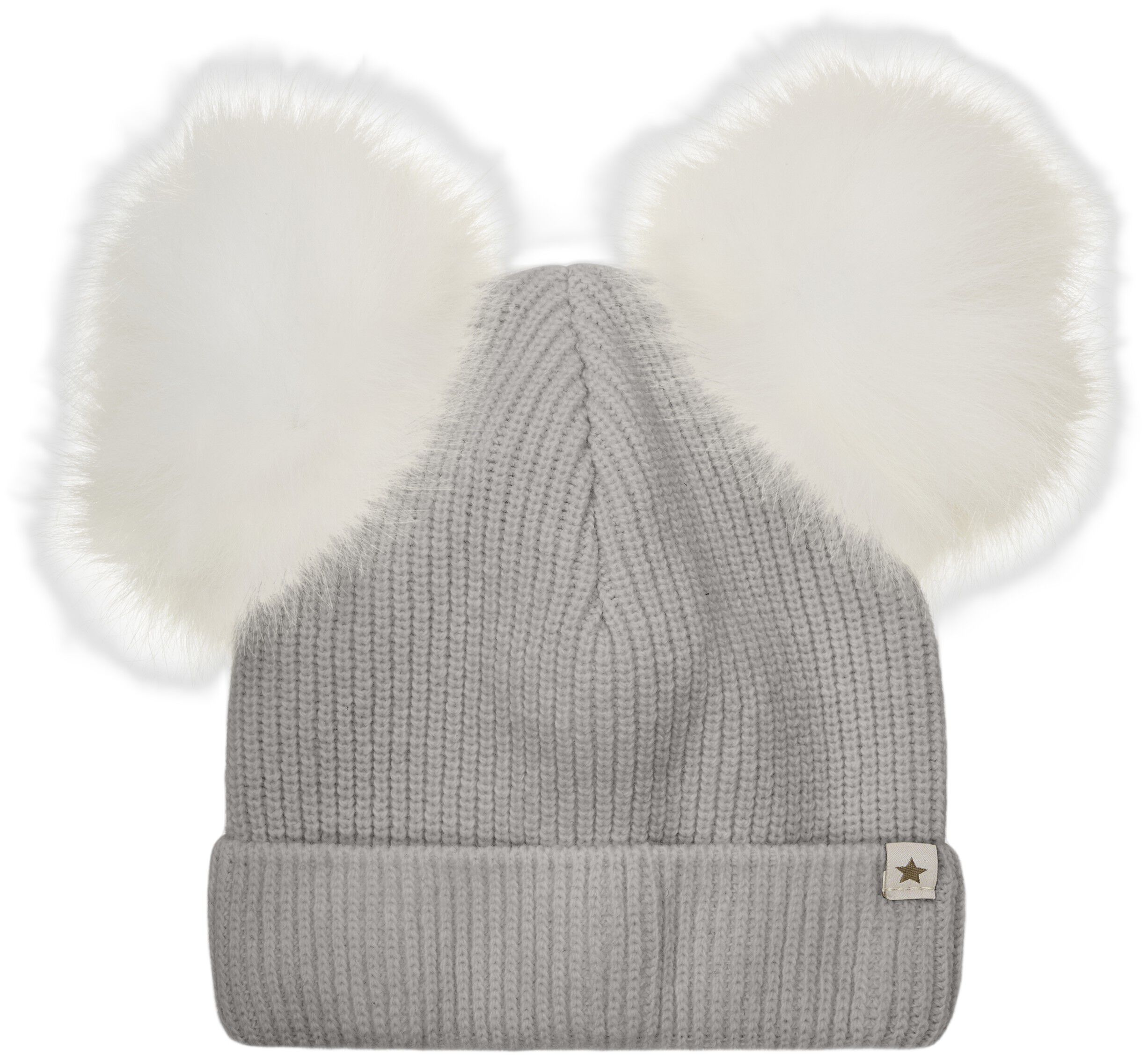 Hat Knit Alpaca Pompoms