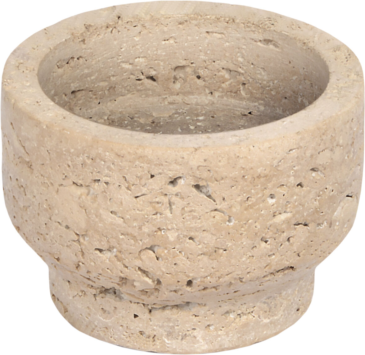 Travertine Candleholder pillar/tea light, Desert beige, 8x5