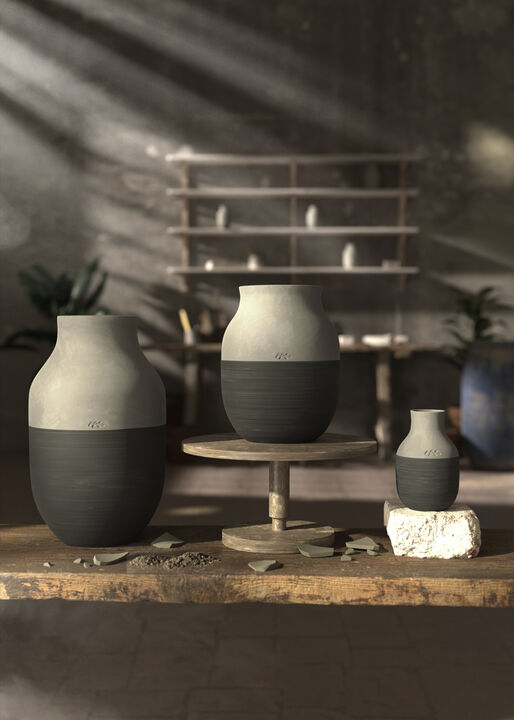 Omaggio Circulare Vase H12. 5 cm antracitgrå