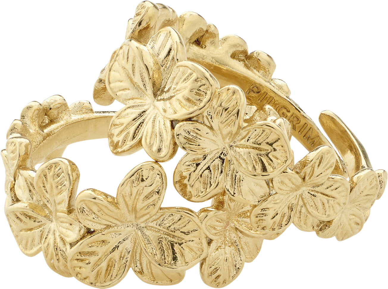 CHARMAINE recycled rings 2-in-1 set gold-plated