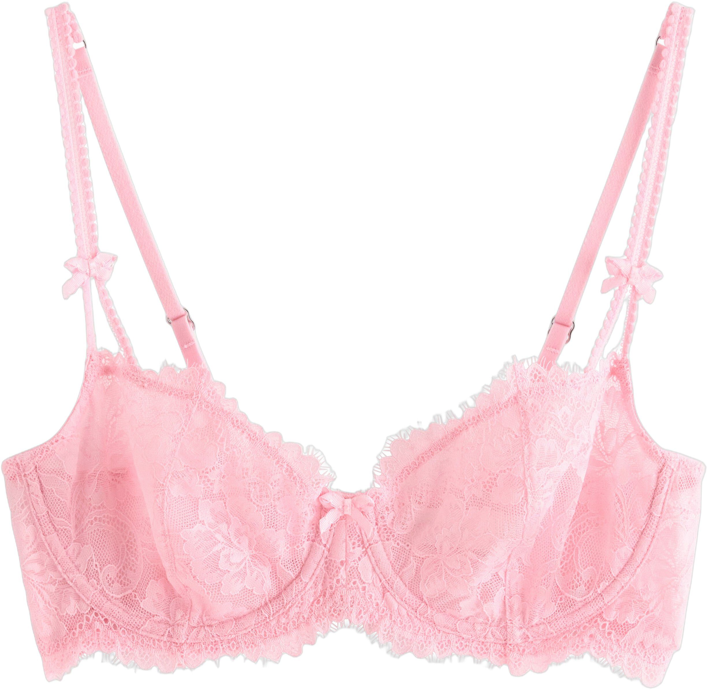 Unpadded wire bra in sheer lace and