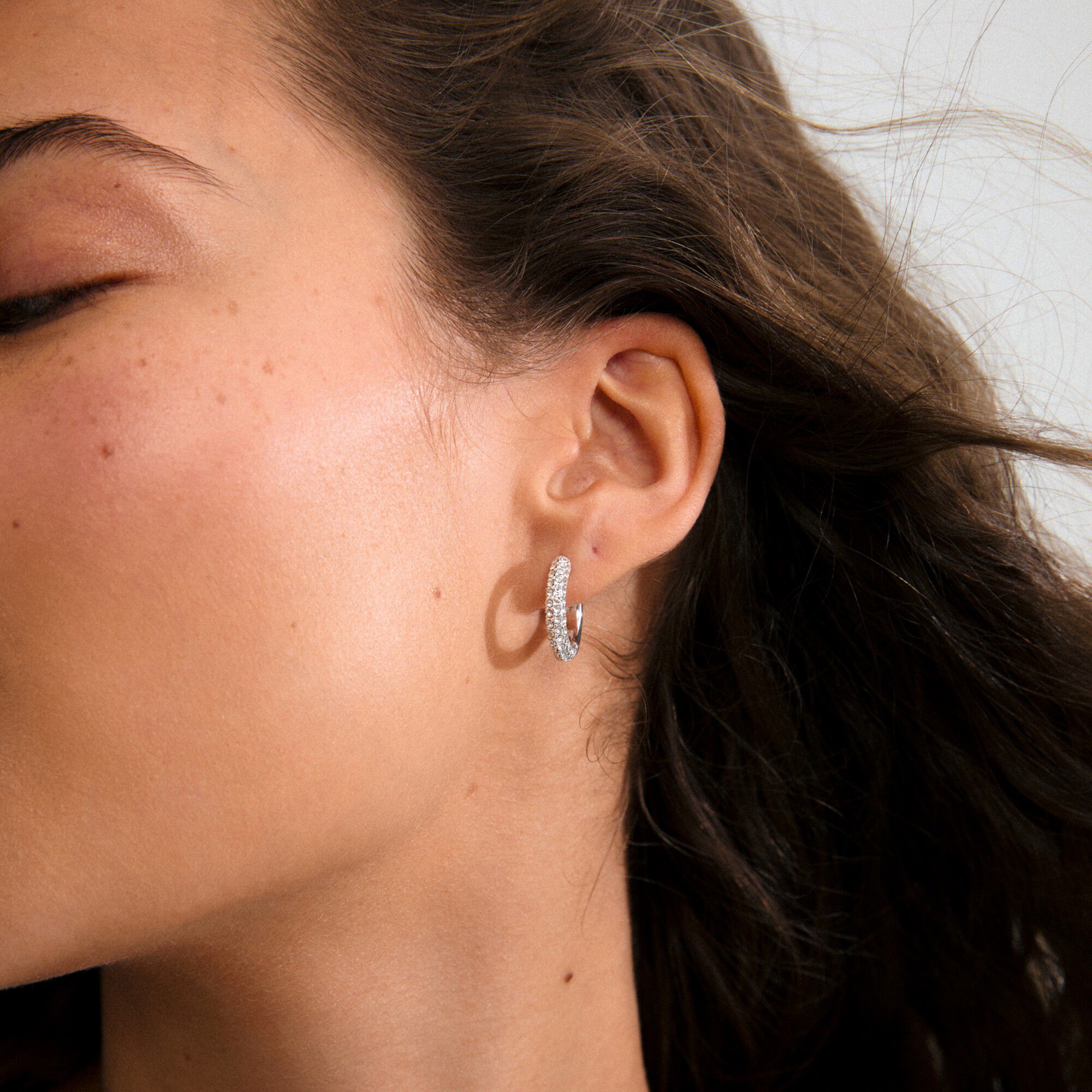 TATUM medium hoops silver-plated