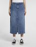 LONG DENIM CARPENTER SKIRT W RINSED