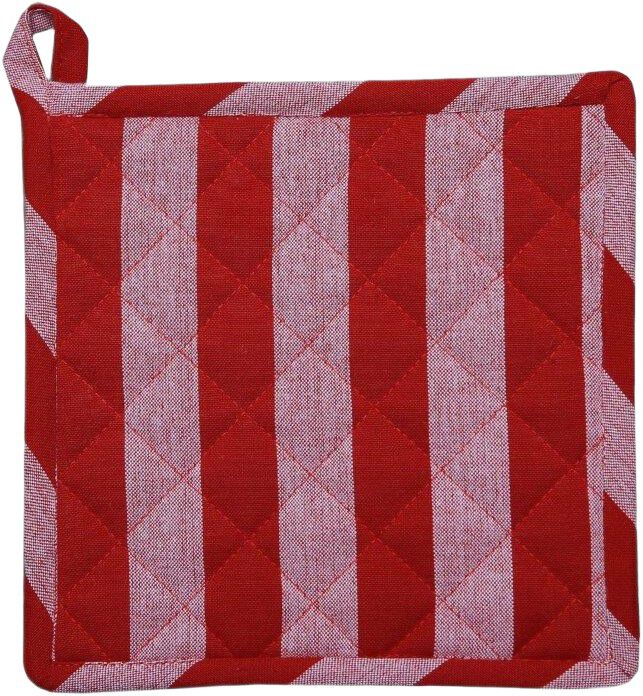 Pot holder 22x22 cm BIRK - Stripe dark red