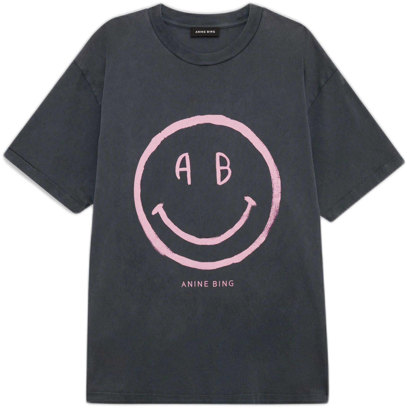 CADE TEE SMILEY - WASHED GREY