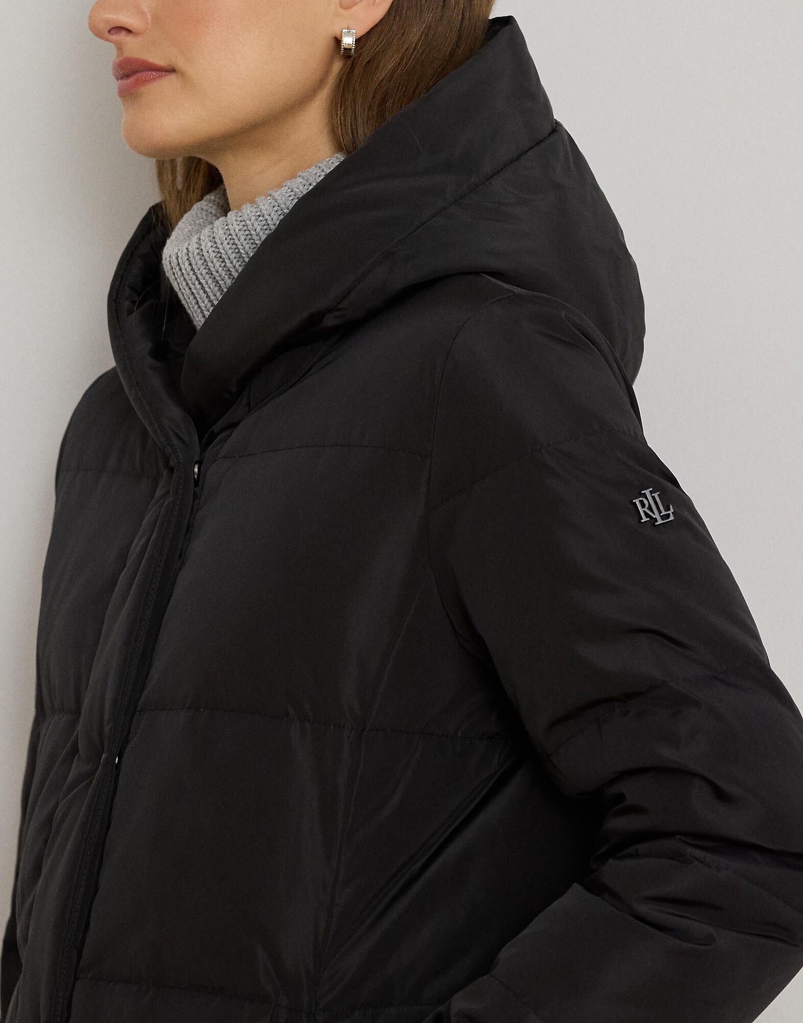 Hooded Channel-Quilted Down Puffer Coat