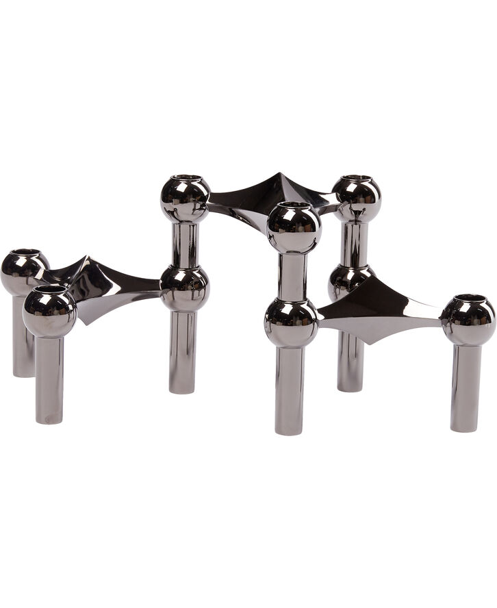 STOFF Nagel® 3-pak lysestage sort krom