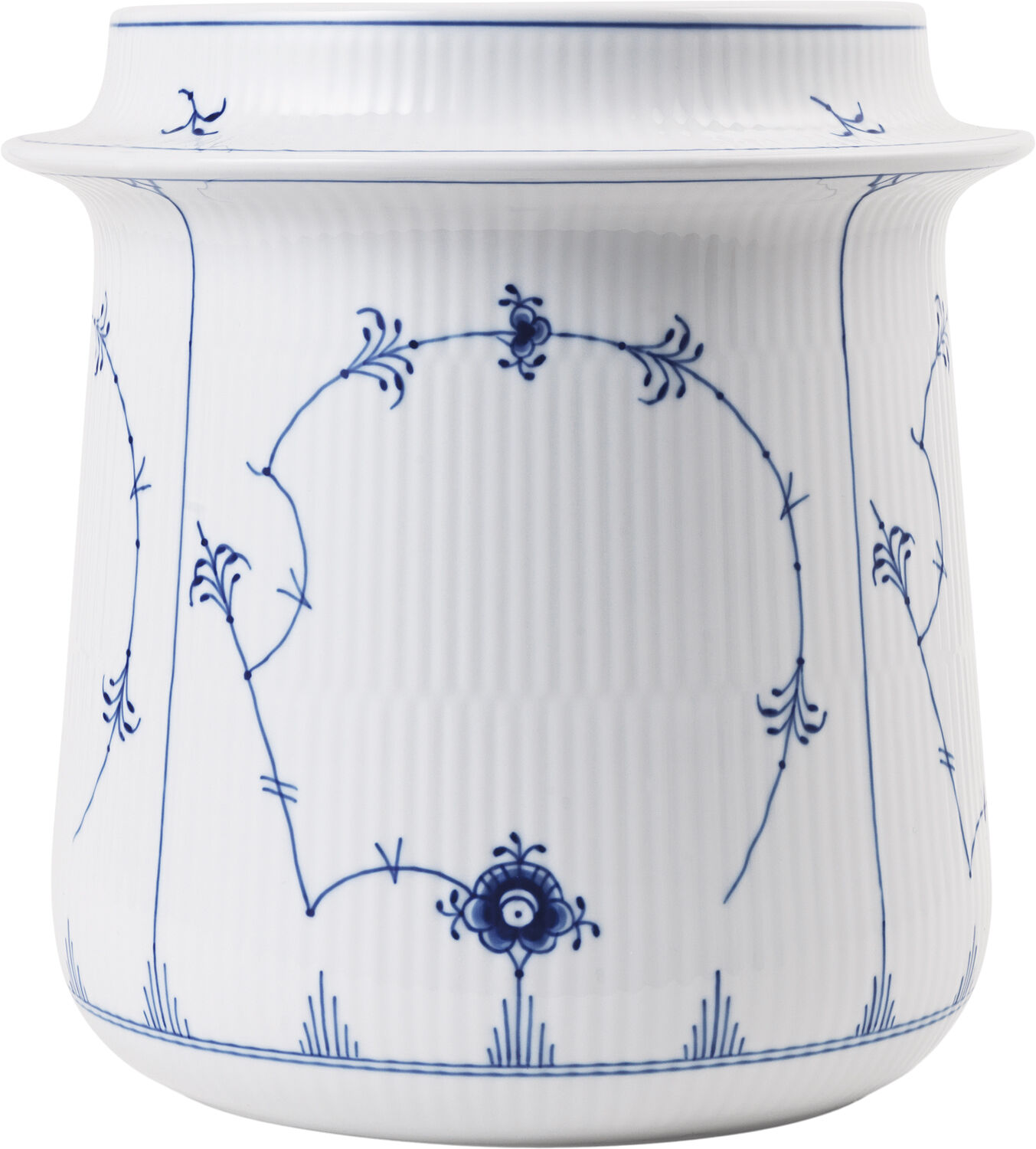 Musselmalet Riflet vink&oslash;ler, 21,5 cm.