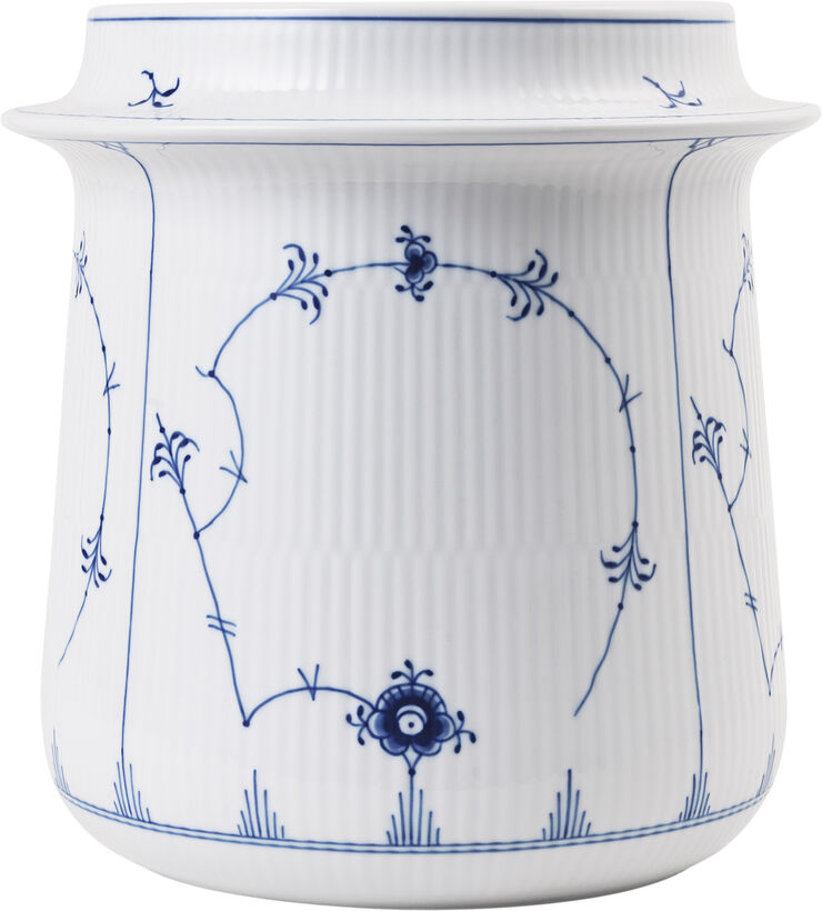 Musselmalet Riflet vinkøler, 21,5 cm.