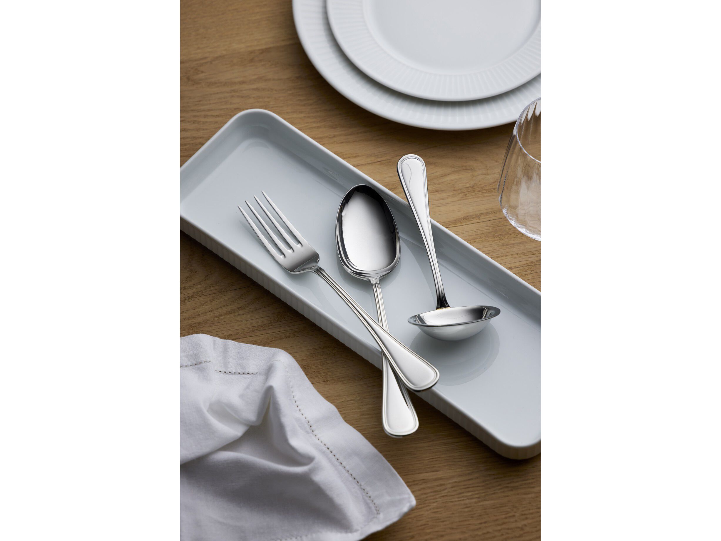 Serveringsskje Oxford 23 cm Blankt st&aring;l