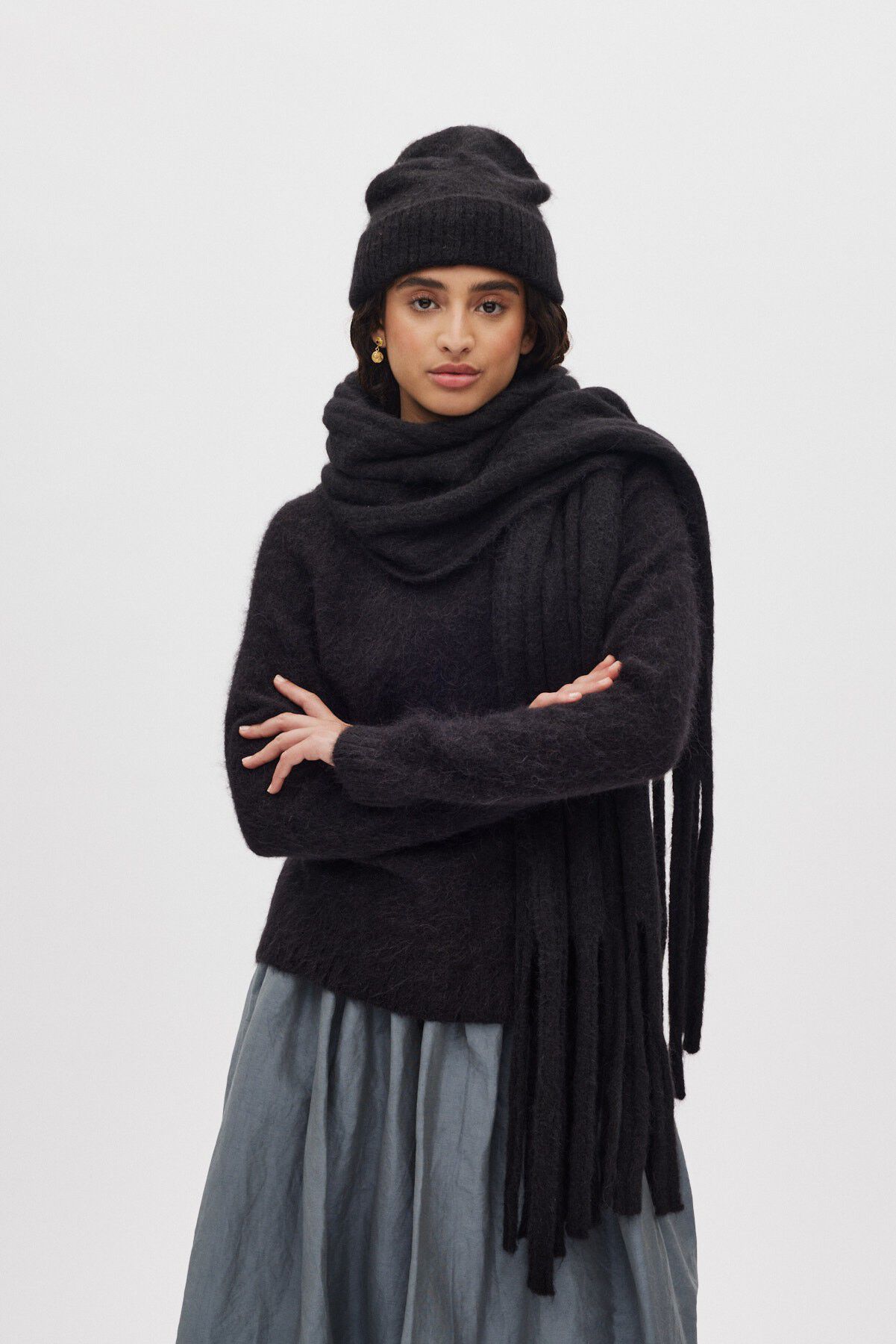 Fluffy knit scarf - Emillia