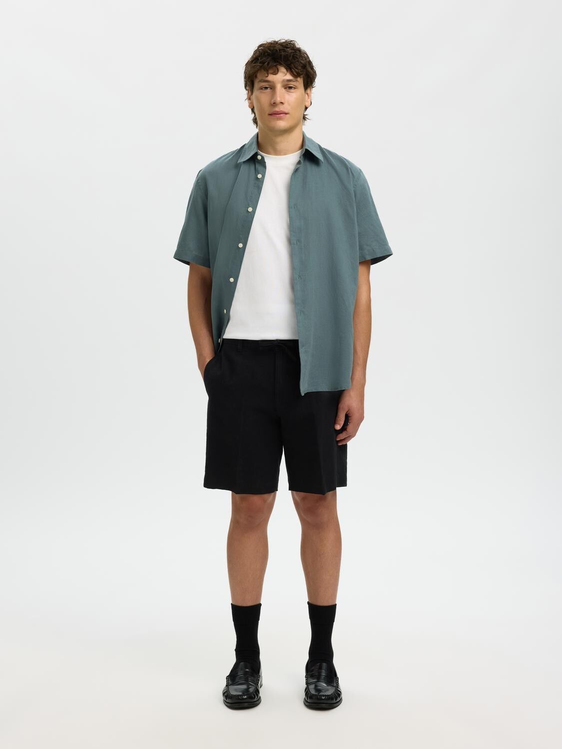 Slmregular-Leroy Linen Bld Shorts Noos
