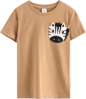 T-shirt with an animal pocket at th