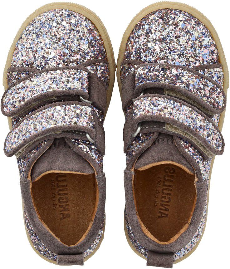 Funklende Glitter-Sneaker Med Ruskindskanter