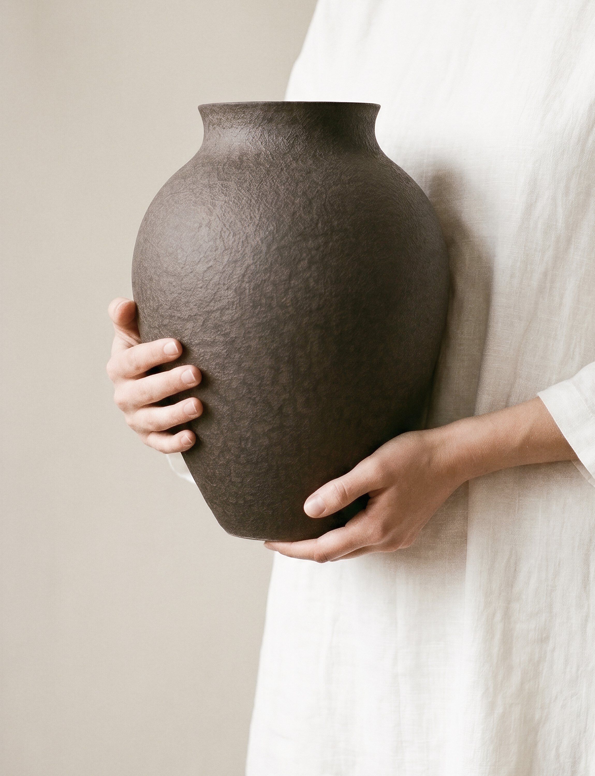 Knabstrup vase H 20 cm bark