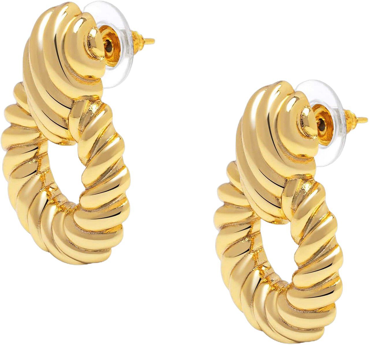 Women's Twisted Rope Earrings in Gold