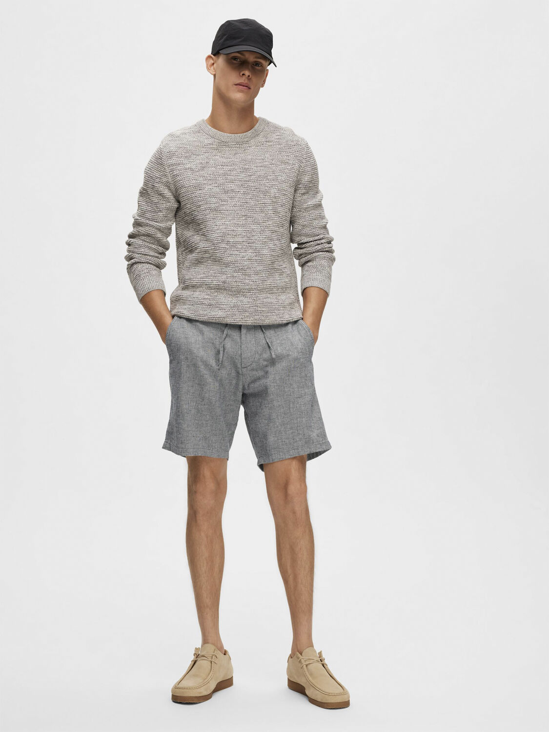 Slhregular-Brody Linen Bld Shorts Noos