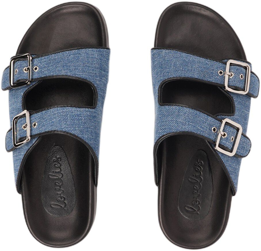 LAMIA - DENIM SANDAL WITH LEATHER EDGES