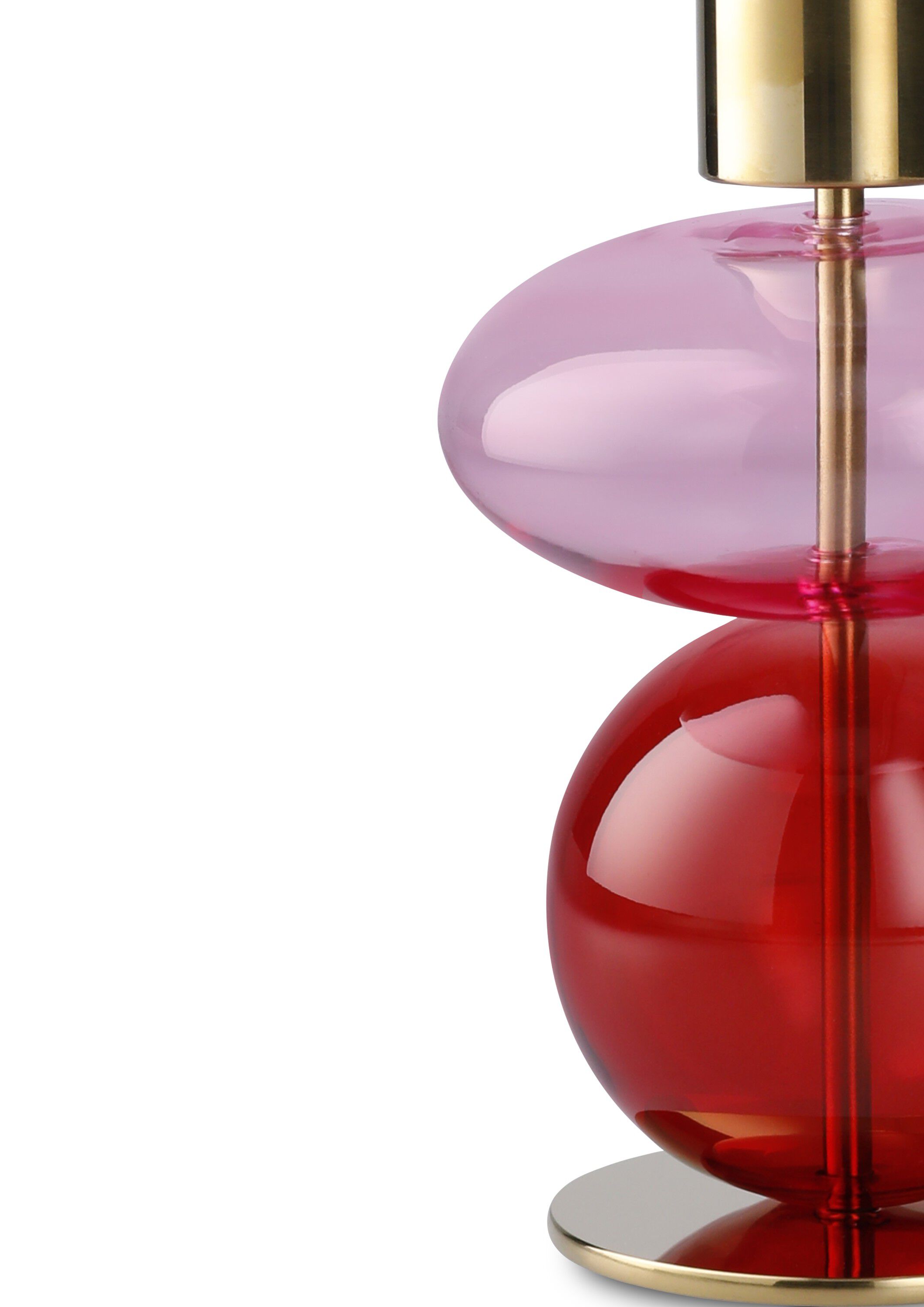 Bubble Lysestage H14 cm pink/r&oslash;d