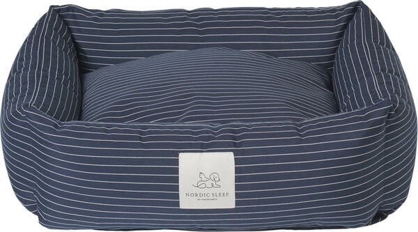 Fossflakes Dog bed Navy Pinstripe